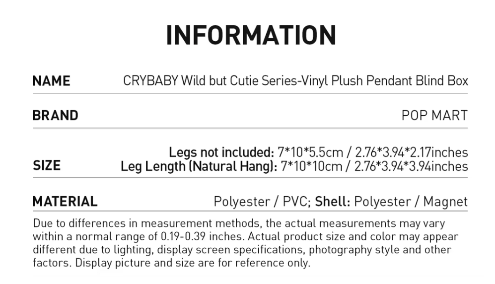 POP MART CRYBABY CRYBABY Wild but Cutie Series